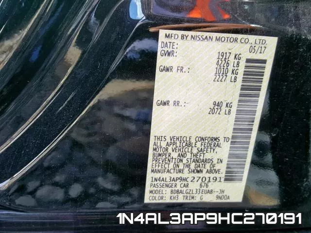 1N4AL3AP9HC270191 фото 2