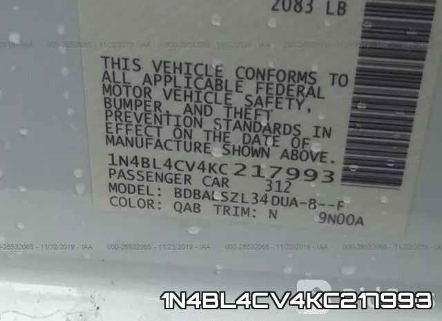 1N4BL4CV4KC217993 фото 10