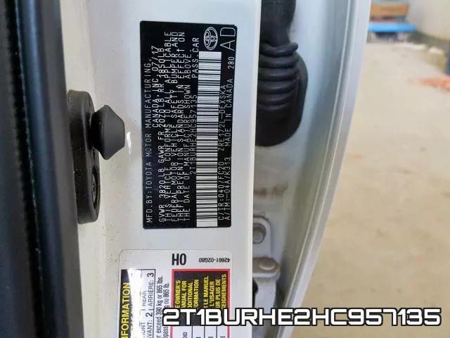 2T1BURHE2HC957135 фото 2