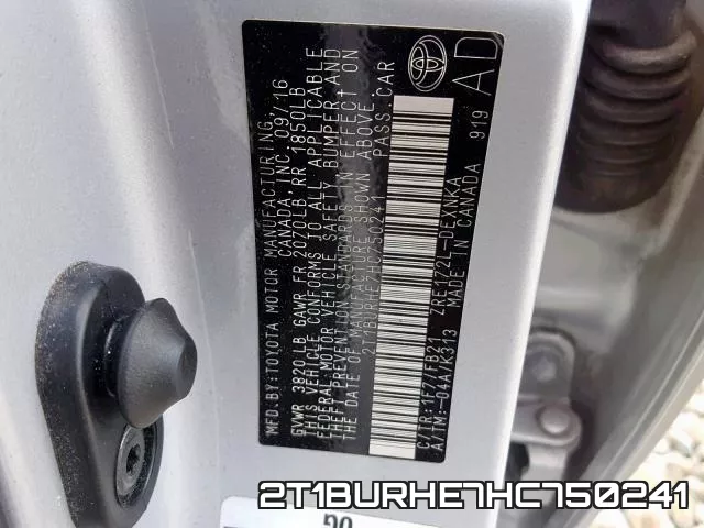 2T1BURHE7HC750241 фото 2