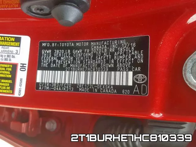2T1BURHE7HC810339 фото 2