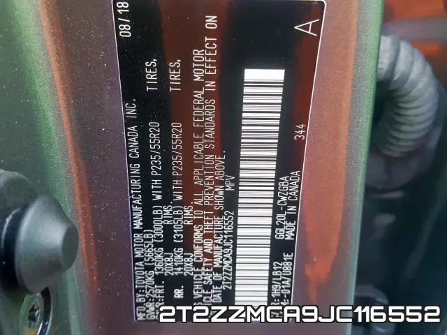 2T2ZZMCA9JC116552 фото 2