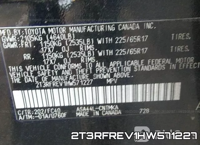 2T3RFREV1HW571227 фото 10