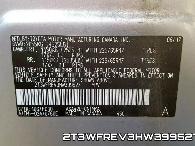 2T3WFREV3HW399527 фото 2