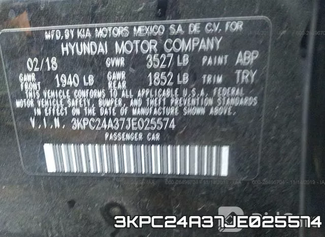3KPC24A37JE025574 фото 9