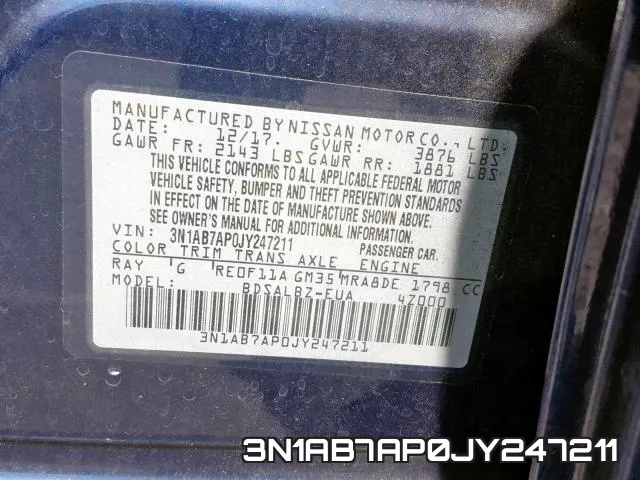 3N1AB7AP0JY247211 фото 2