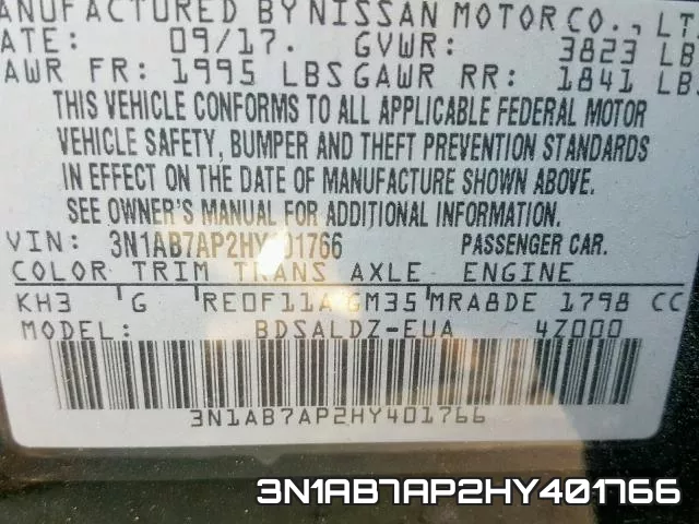 3N1AB7AP2HY401766 фото 2