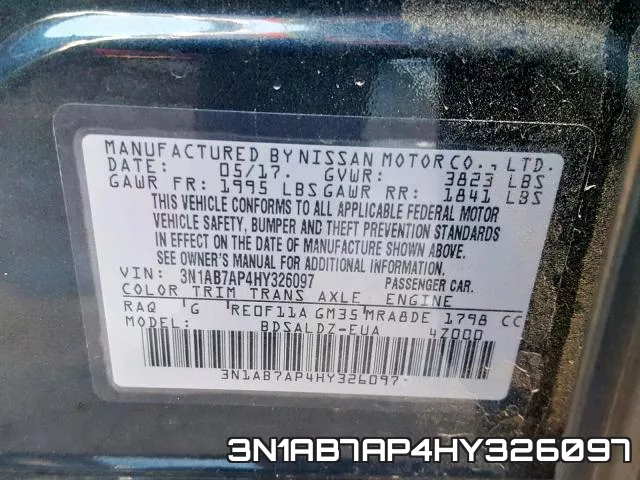 3N1AB7AP4HY326097 фото 2