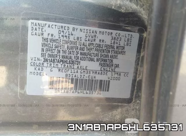 3N1AB7AP6HL635731 фото 9