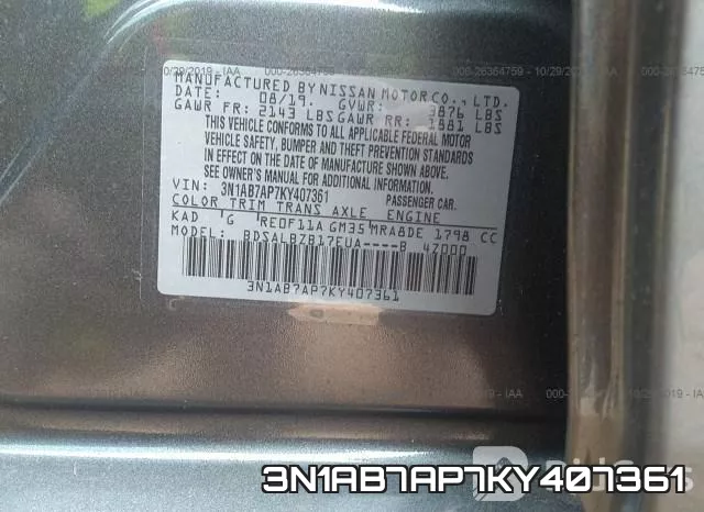 3N1AB7AP7KY407361 фото 10