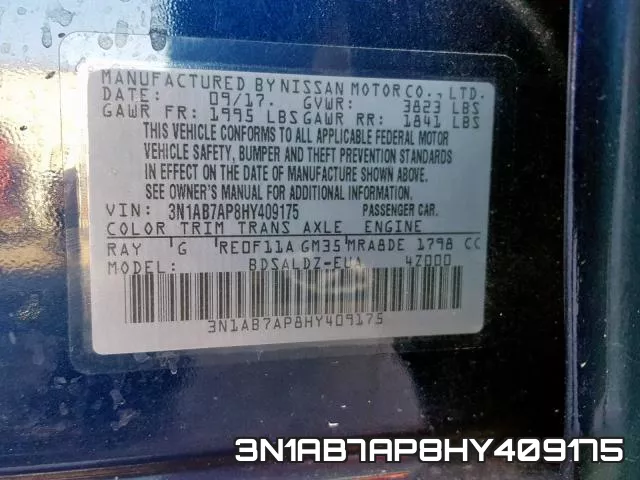 3N1AB7AP8HY409175 фото 2