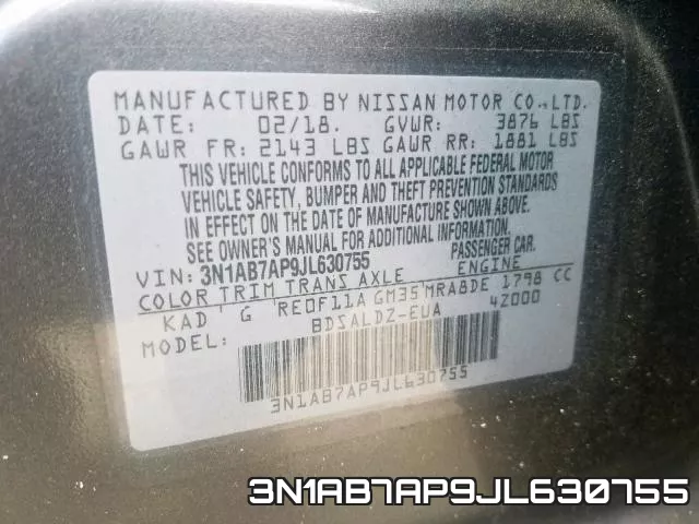 3N1AB7AP9JL630755 фото 2