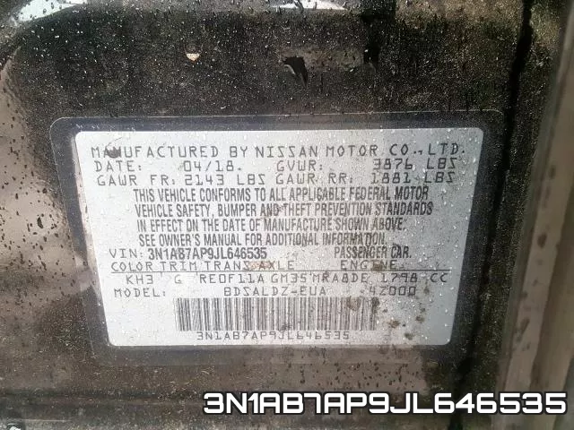 3N1AB7AP9JL646535 фото 2