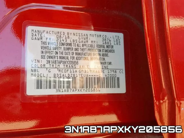 3N1AB7APXKY205856 фото 2