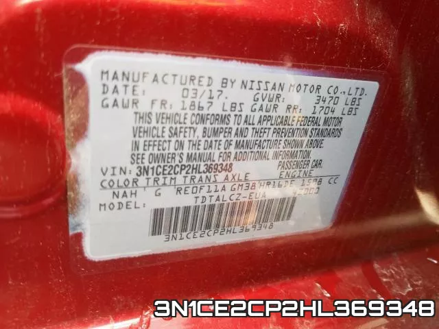 3N1CE2CP2HL369348 фото 2