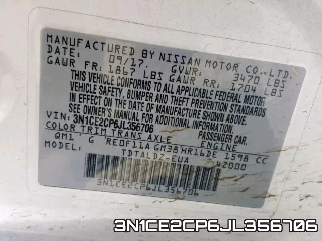 3N1CE2CP6JL356706 фото 2