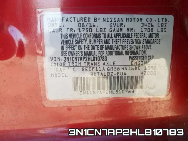 3N1CN7AP2HL810783 фото 2