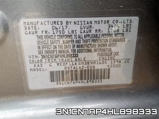3N1CN7AP4HL898333 фото 2