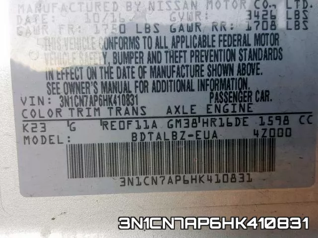 3N1CN7AP6HK410831 фото 2