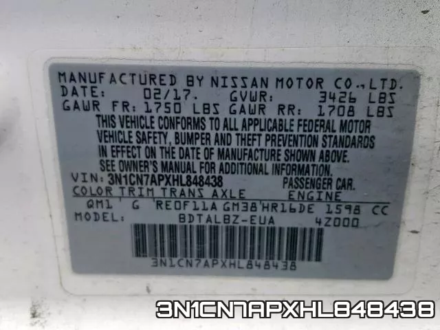 3N1CN7APXHL848438 фото 2