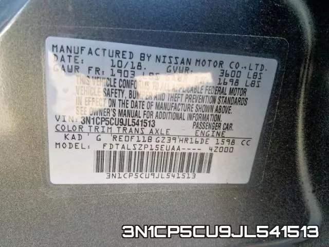 3N1CP5CU9JL541513 фото 2