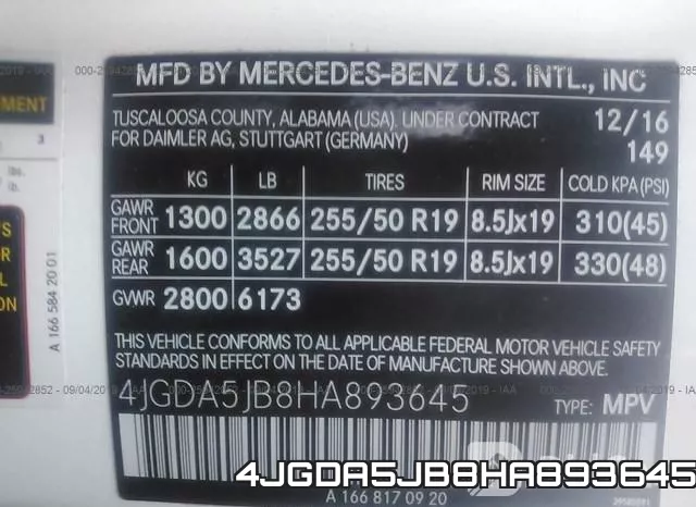 4JGDA5JB8HA893645 фото 9