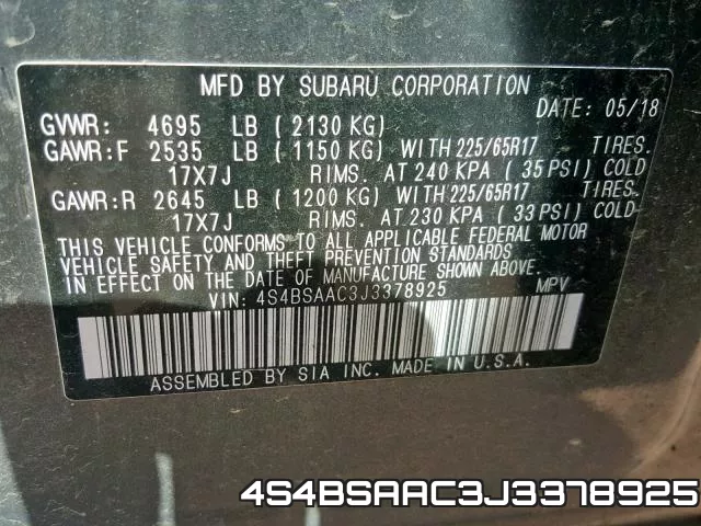 4S4BSAAC3J3378925 фото 2
