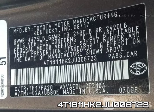 4T1B11HK2JU008723 фото 9