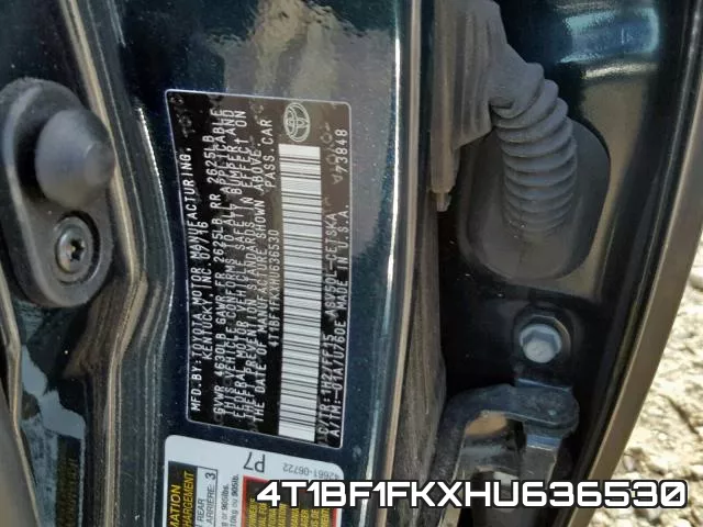 4T1BF1FKXHU636530 фото 2