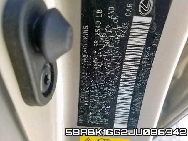 58ABK1GG2JU086342 фото 2