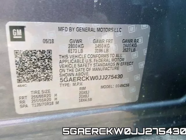 5GAERCKW0JJ275430 фото 2