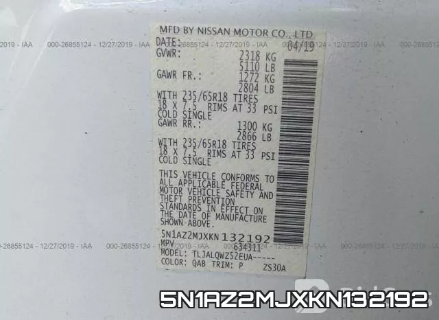 5N1AZ2MJXKN132192 фото 10