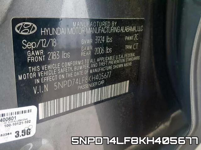 5NPD74LF8KH405677 фото 2