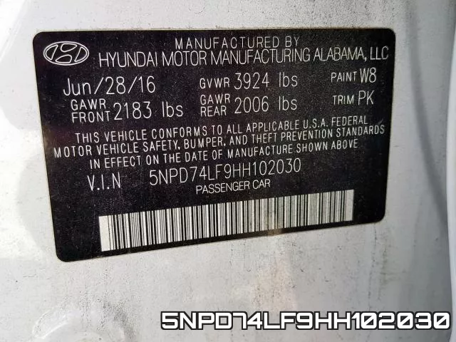 5NPD74LF9HH102030 фото 2