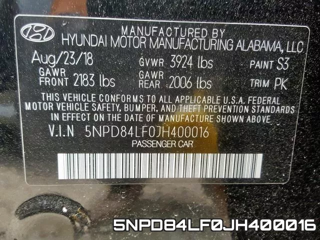5NPD84LF0JH400016 фото 2