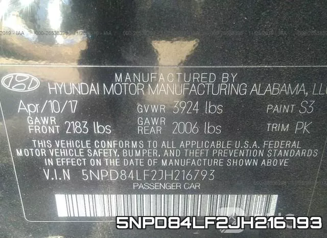 5NPD84LF2JH216793 фото 9