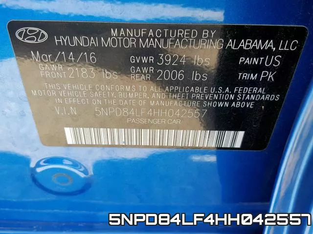 5NPD84LF4HH042557 фото 2
