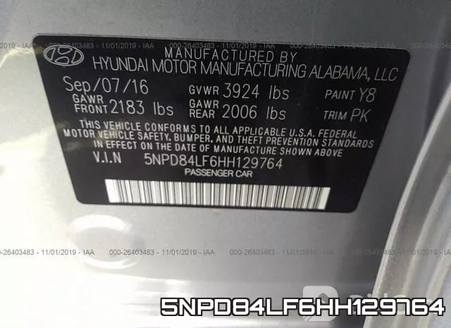 5NPD84LF6HH129764 фото 8