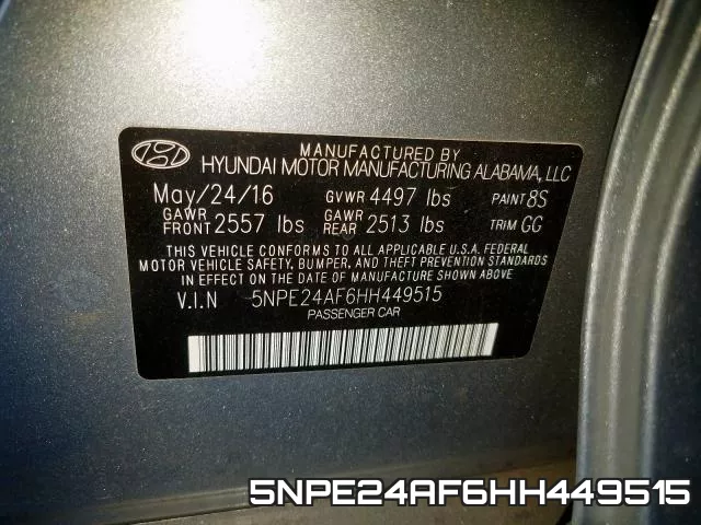 5NPE24AF6HH449515 фото 2