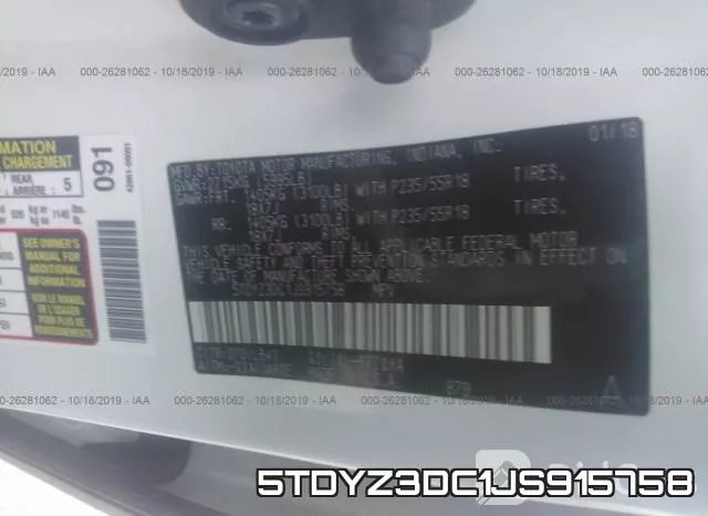 5TDYZ3DC1JS915758 фото 10