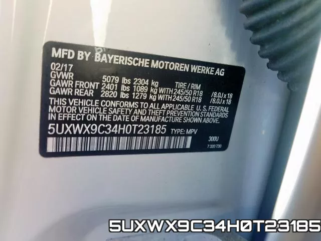5UXWX9C34H0T23185 фото 2