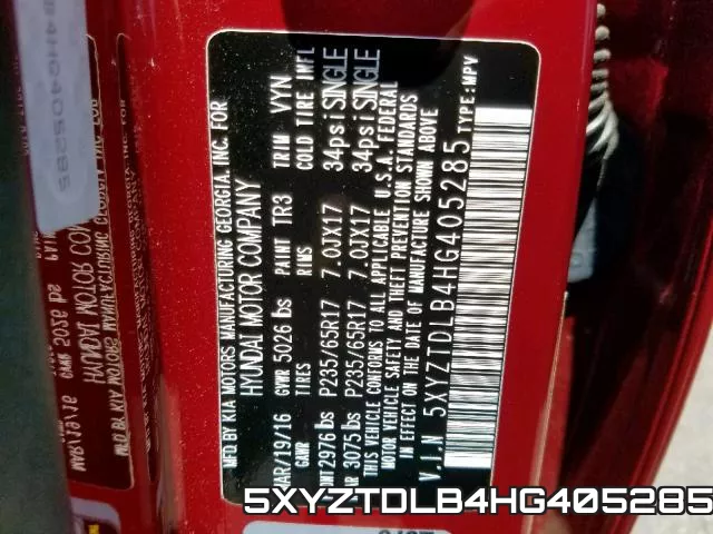 5XYZTDLB4HG405285 фото 2