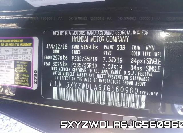 5XYZWDLA6JG560960 фото 10
