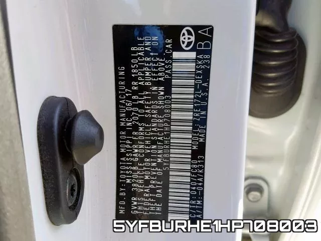 5YFBURHE1HP708003 фото 2