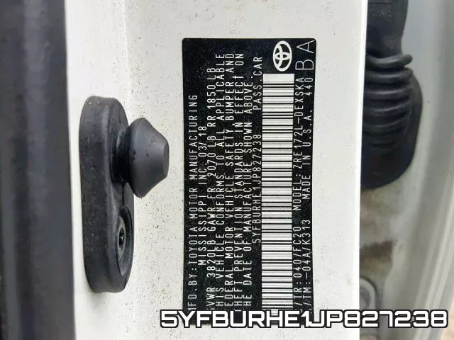 5YFBURHE1JP827238 фото 2