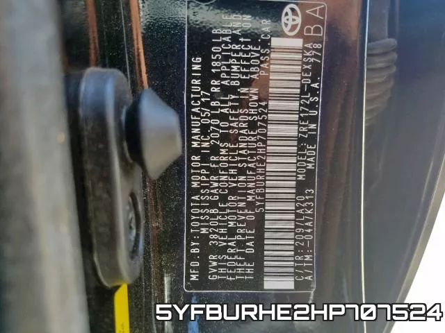 5YFBURHE2HP707524 фото 2