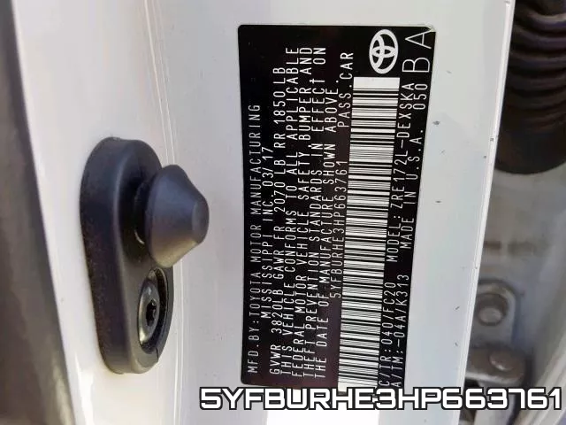 5YFBURHE3HP663761 фото 2