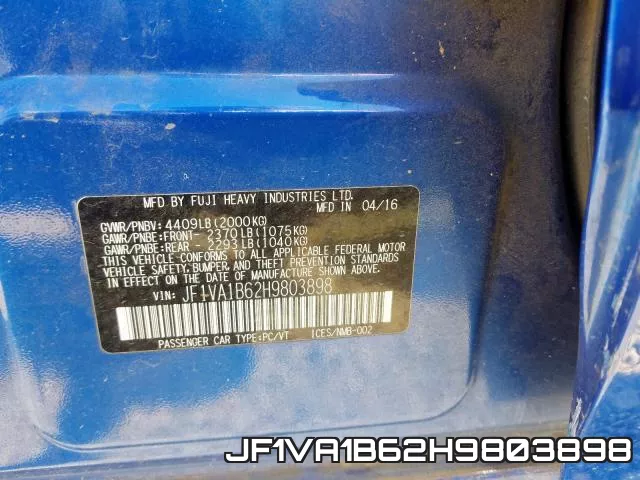 JF1VA1B62H9803898 фото 2