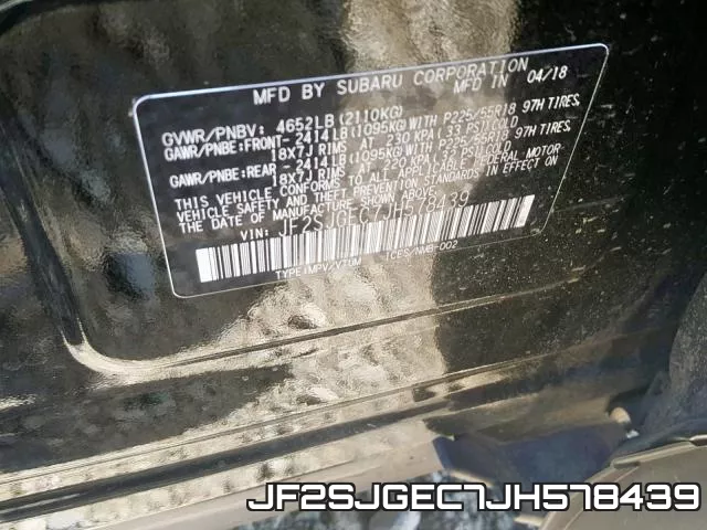 JF2SJGEC7JH578439 фото 2