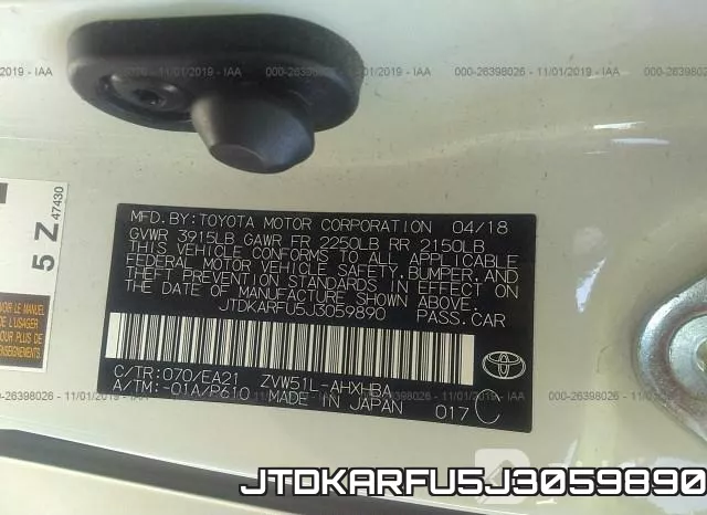 JTDKARFU5J3059890 фото 9